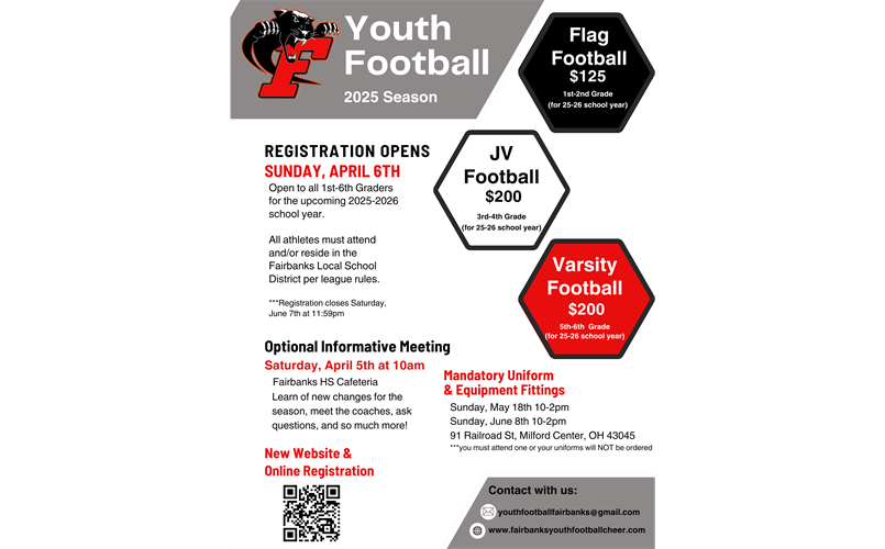 2025 Football Registration Flyer